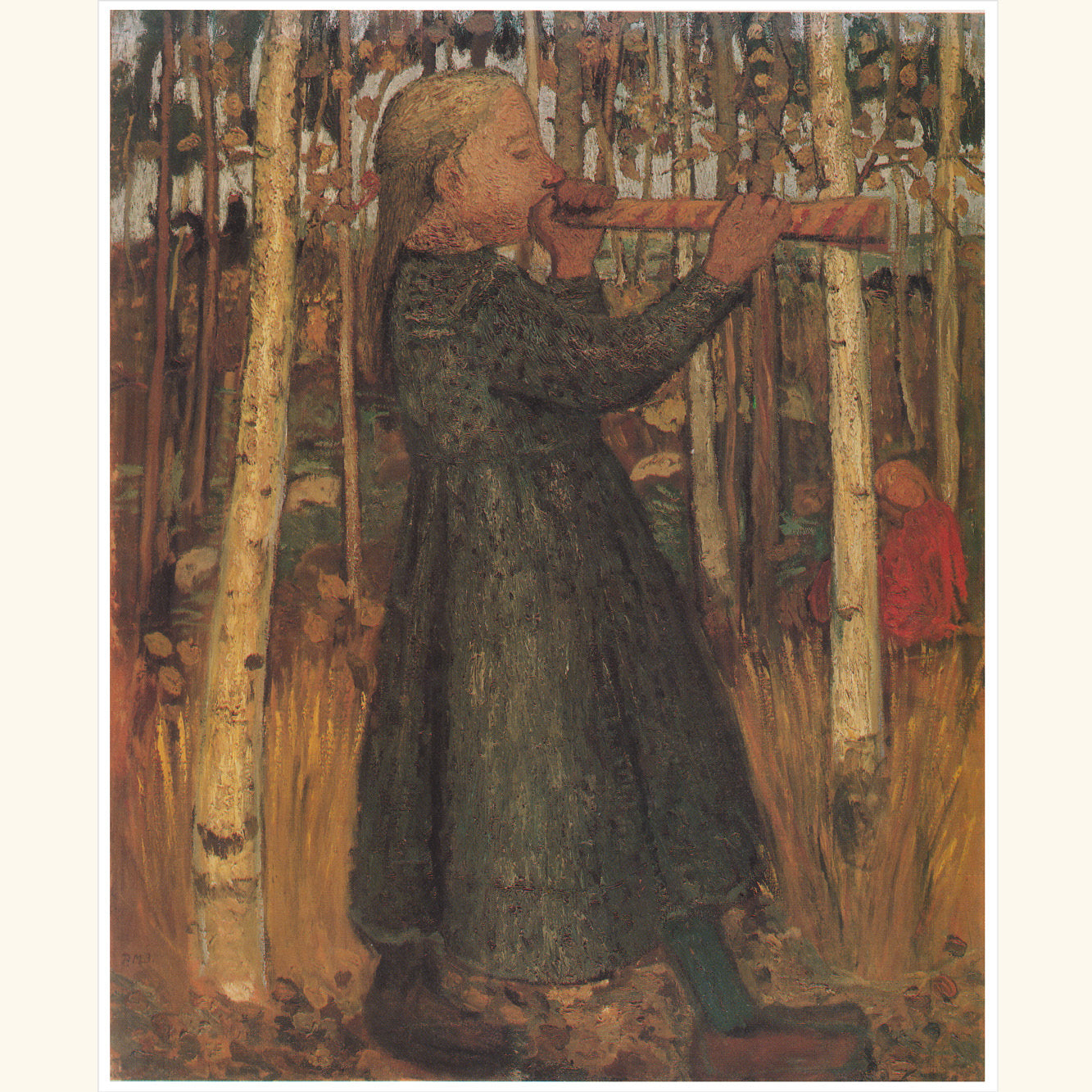 Paula Modersohn-Becker - Blasendes Mädchen im Birkenwald - kl.Druck 114