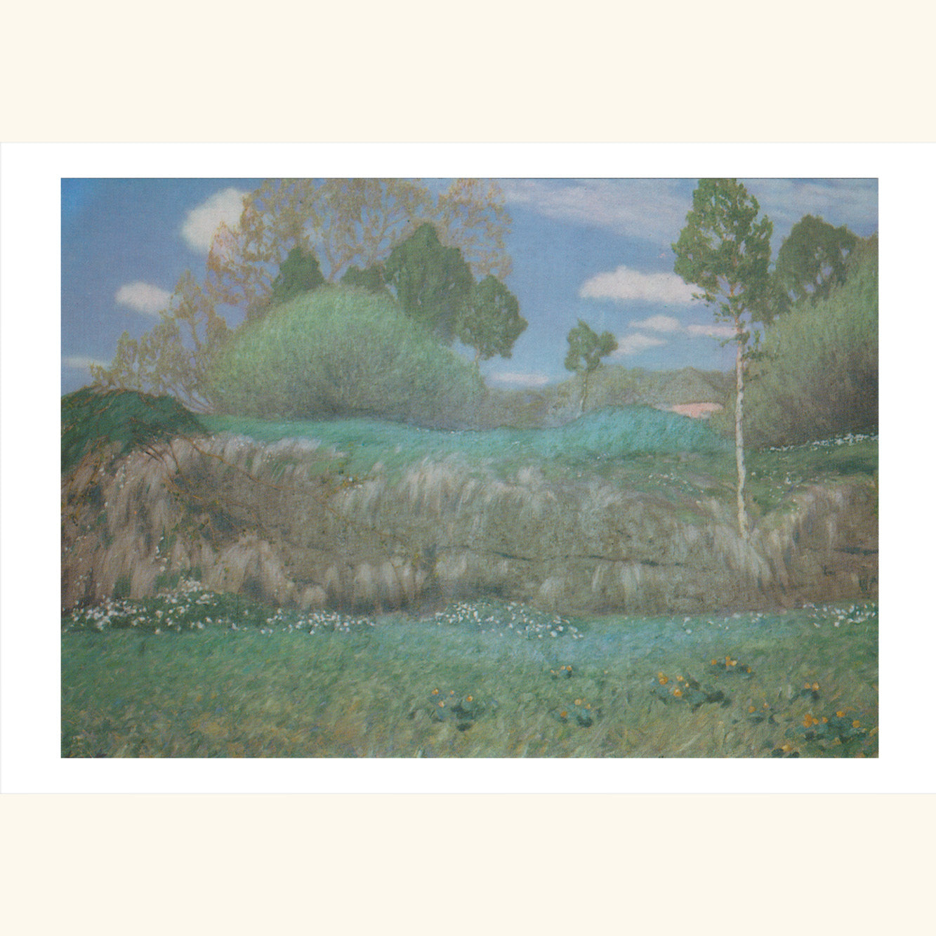 Fritz Overbeck - Moorwand im Frühlingsschmuck - gr.Klappkarte 12-019