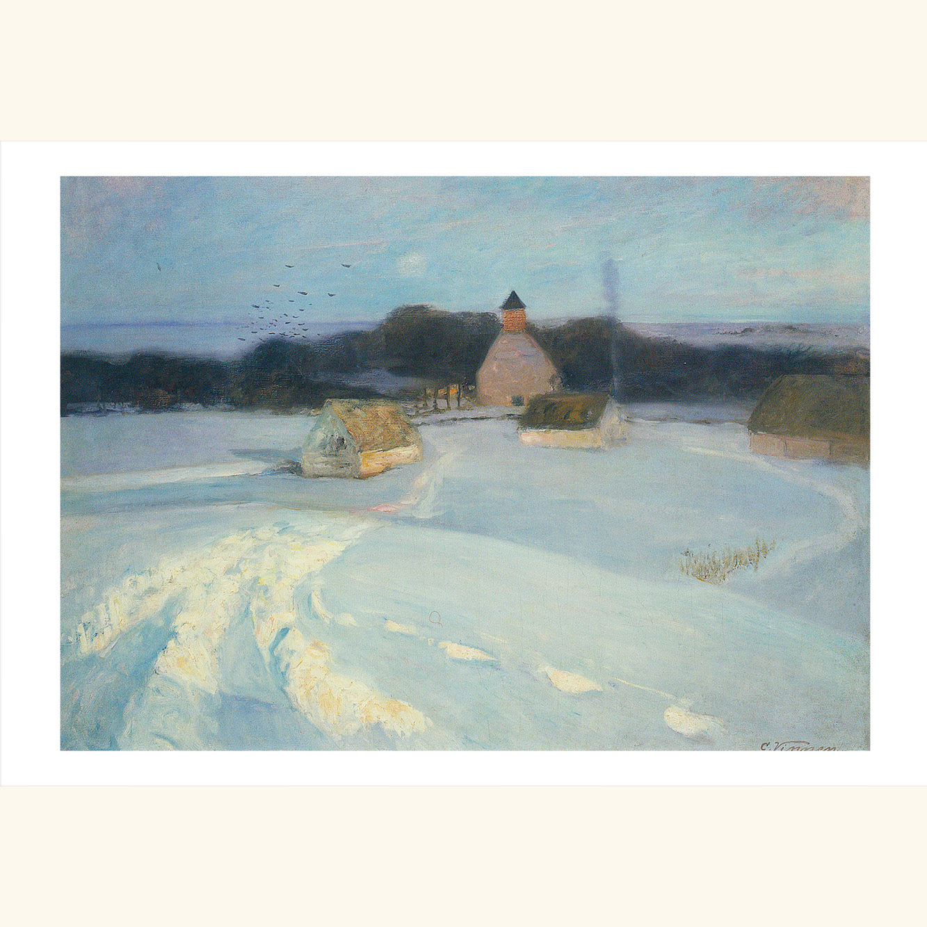 Carl Vinnen - Winterlandschaft mit Kirche - gr.Klappkarte 12-045