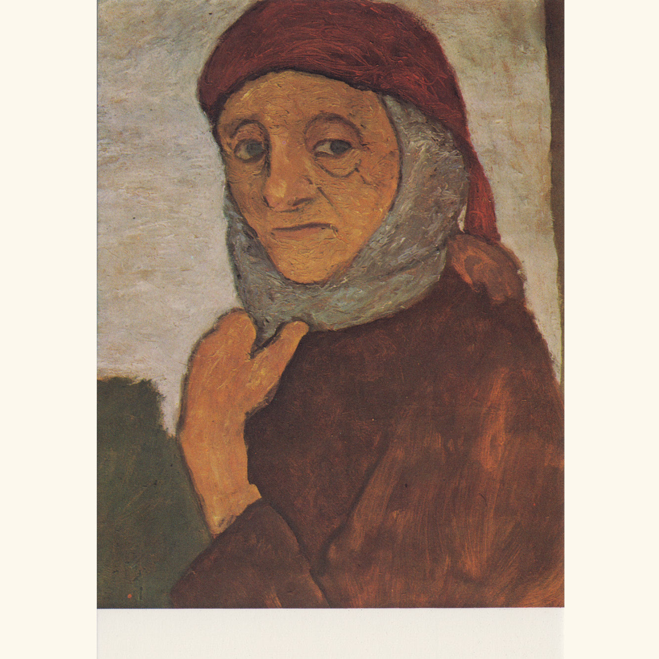 Paula Modersohn-Becker - Bäuerin mit rotem und blauem Kopftuch - Postkarte 151