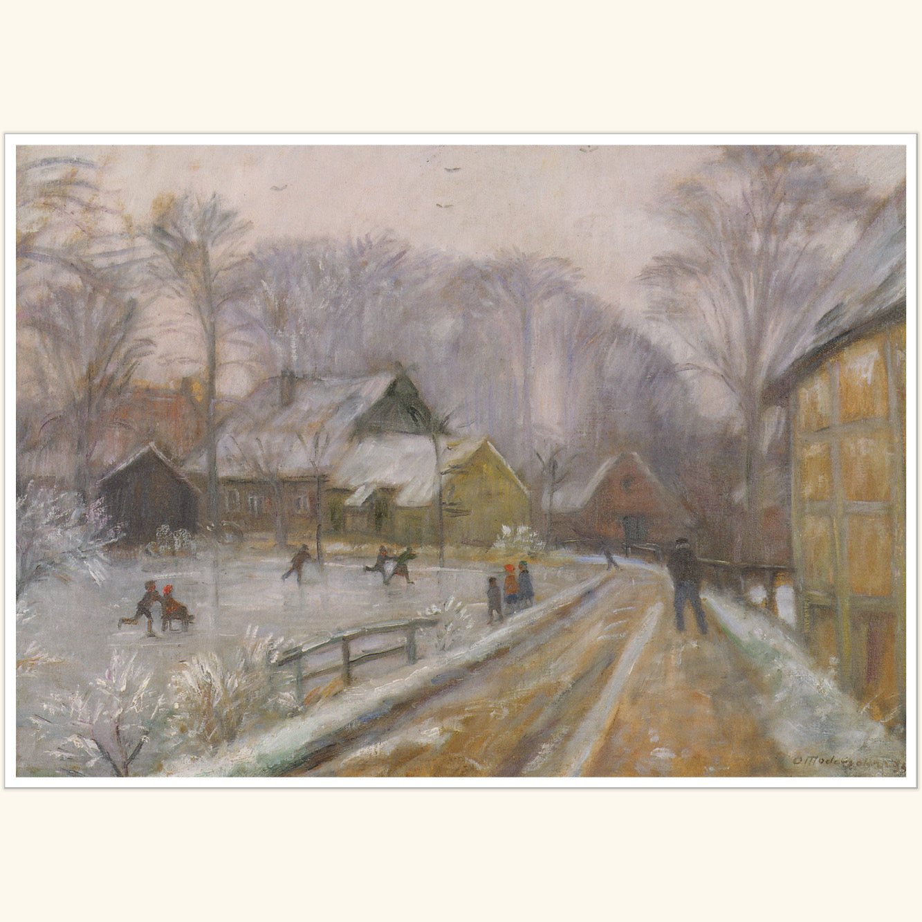 Otto Modersohn - Eisvergnügen in der Bredenau - gr.Druck 207D
