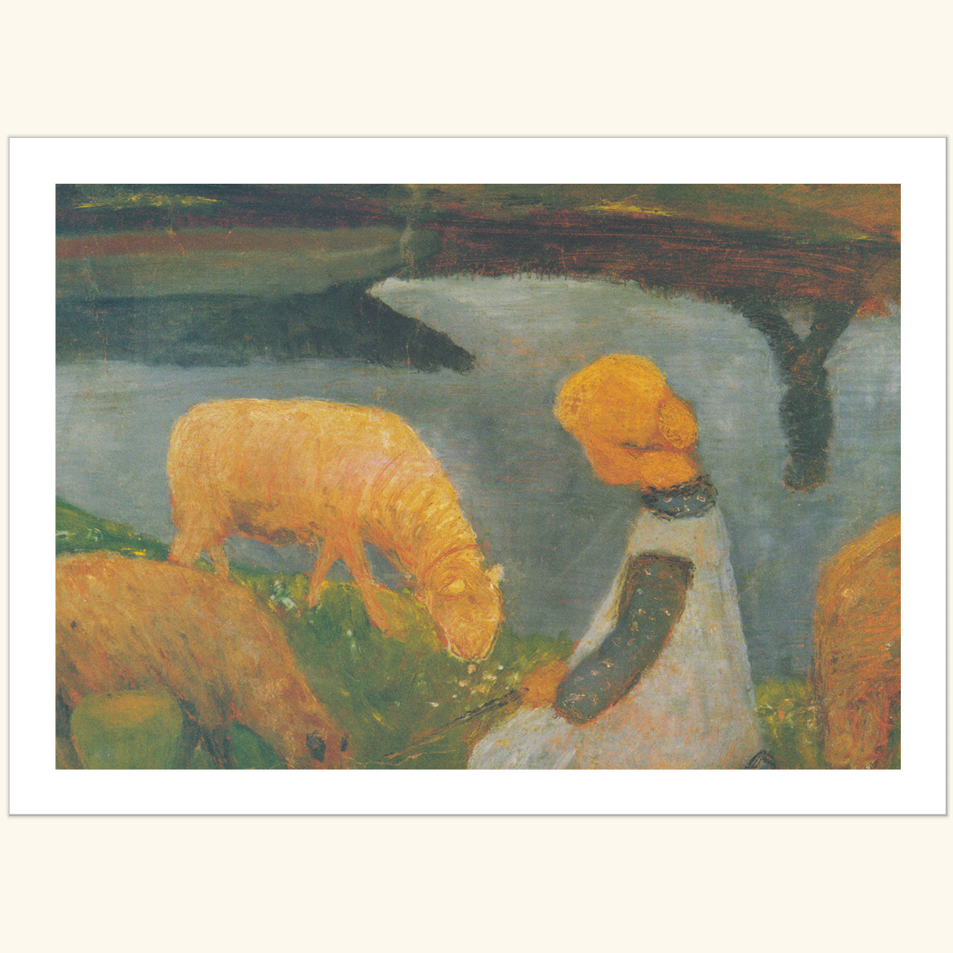 Paula Modersohn-Becker - Mädchen mit Schafen am Moorgraben - gr.Druck 247F