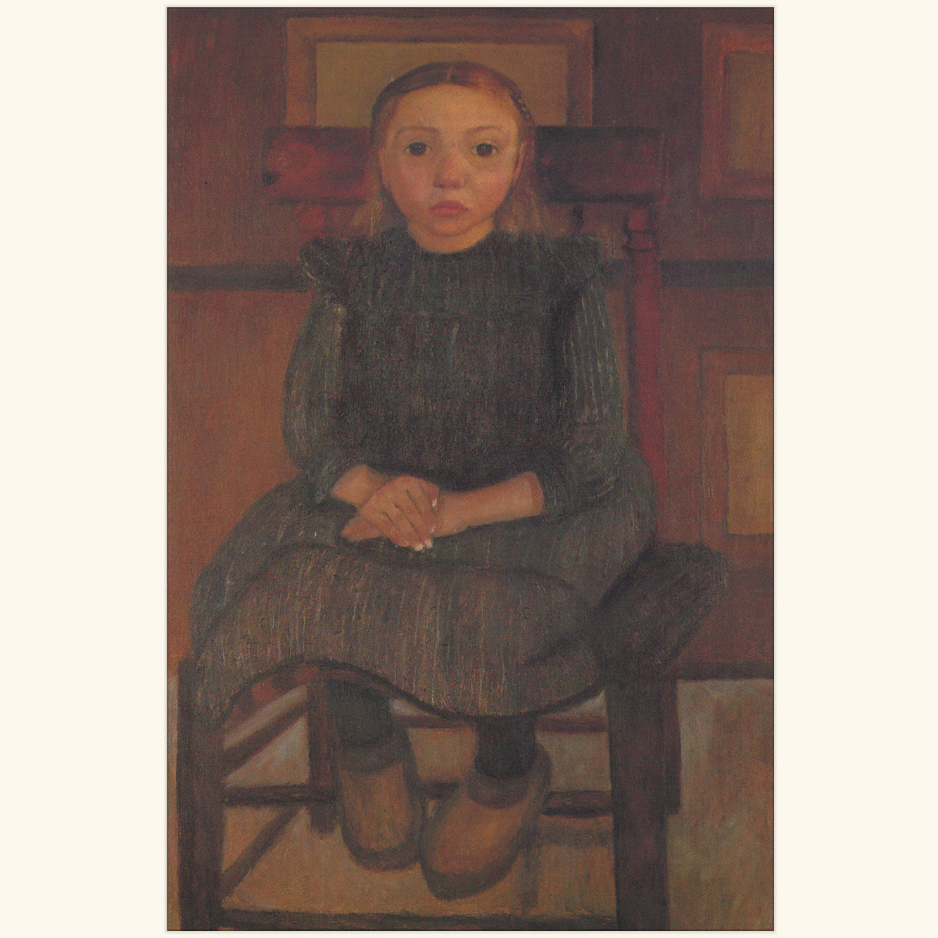 Paula Modersohn-Becker - Bauernkind auf einem Stuhl sitzend - gr.Druck 257B