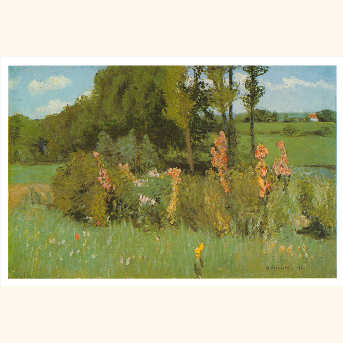 Otto Modersohn - Sommertag/Malven - kl.Druck 405