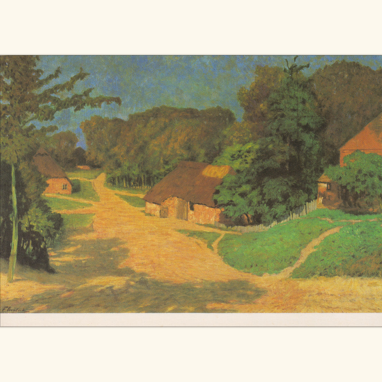 Fritz Overbeck - Alt-Worpswede Slottschün - Postkarte 505