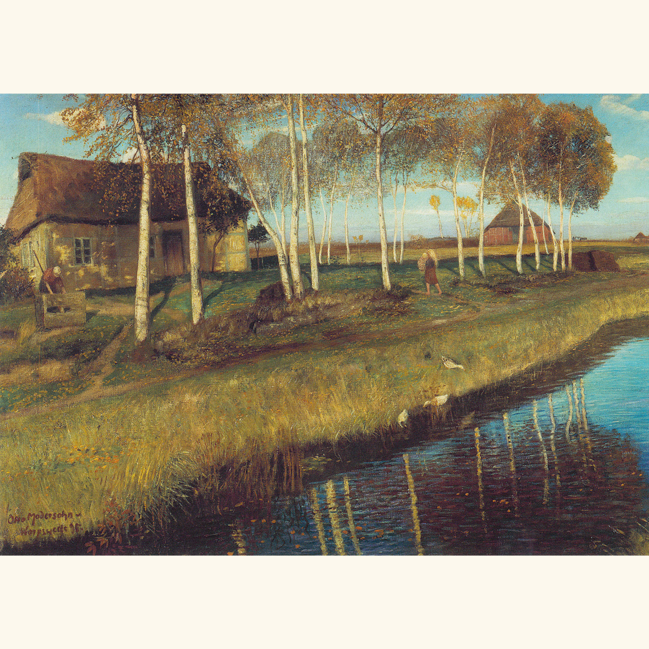 Otto Modersohn - Herbstmorgen am Moorkanal - Postkarte 52
