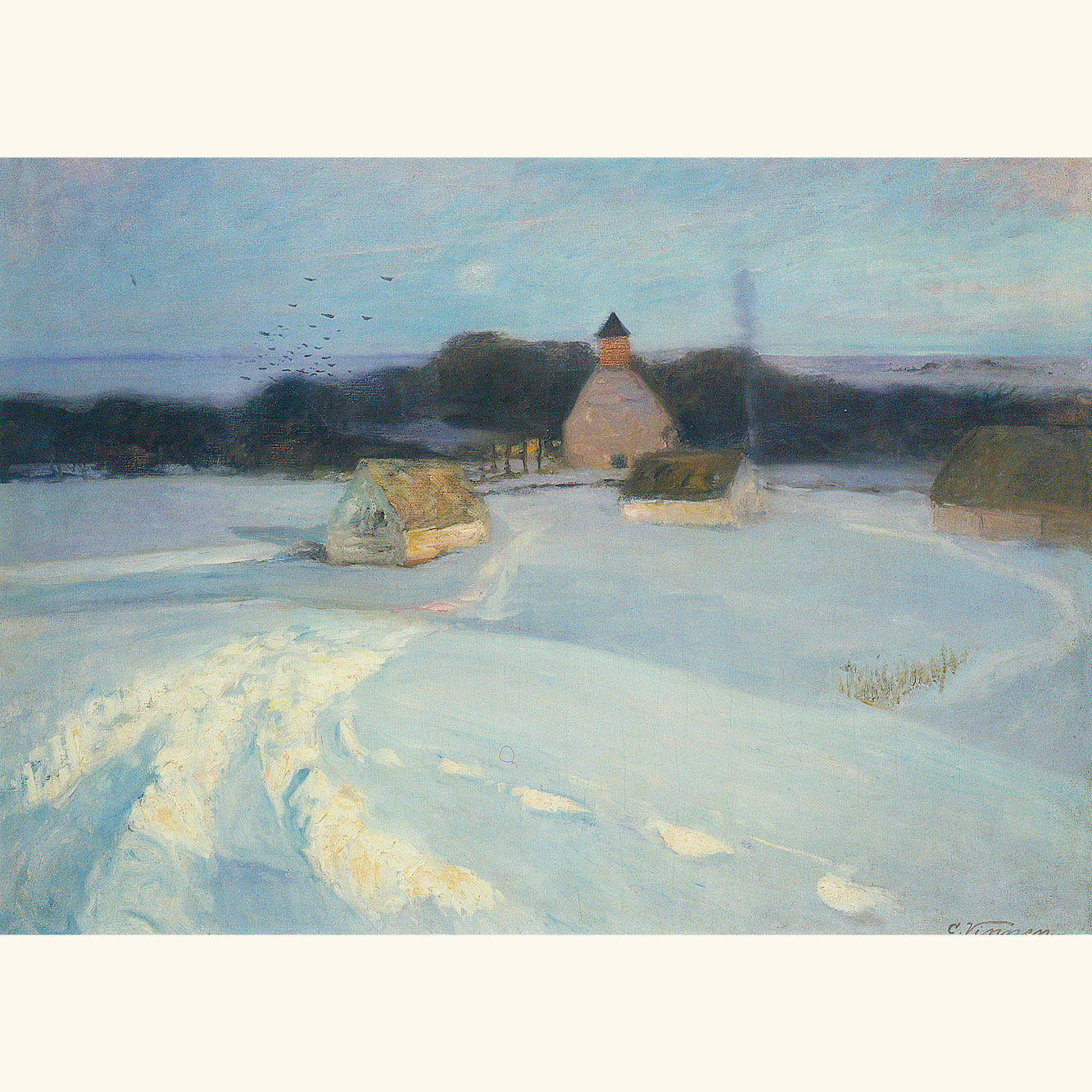 Carl Vinnen - Winterlandschaft mit Kirche - Postkarte 57