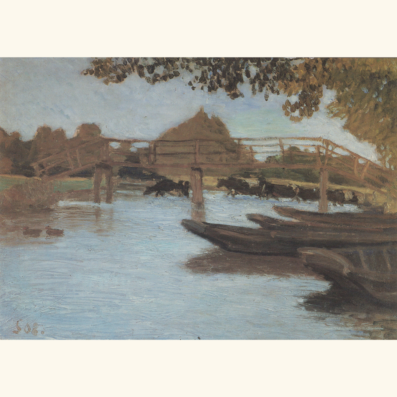 Otto Modersohn - Boote auf der Wümme, 1908 - Postkarte 608