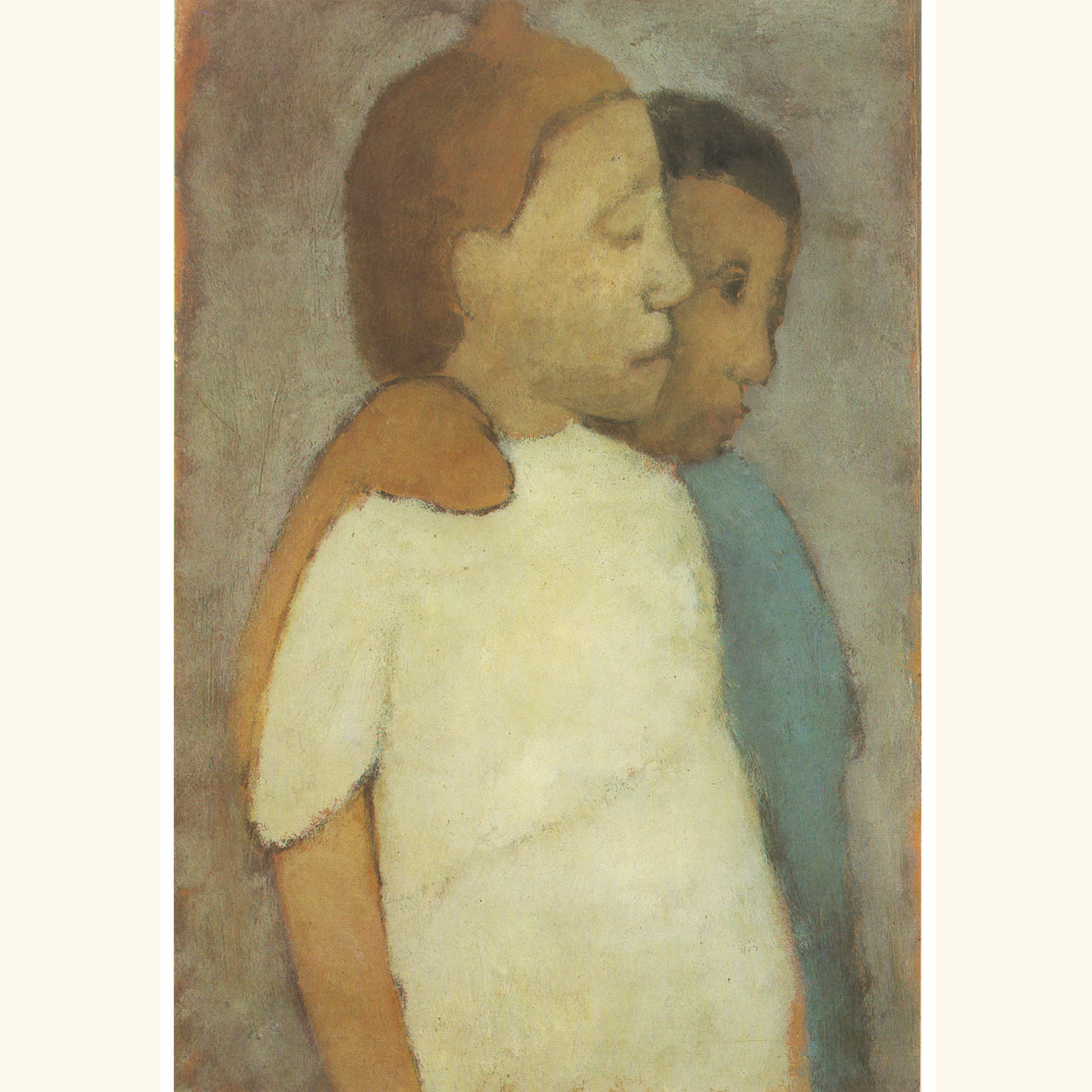 Paula Modersohn-Becker - Mädchen und Knabe aneinander gelehnt (1906) - Postkarte 62b