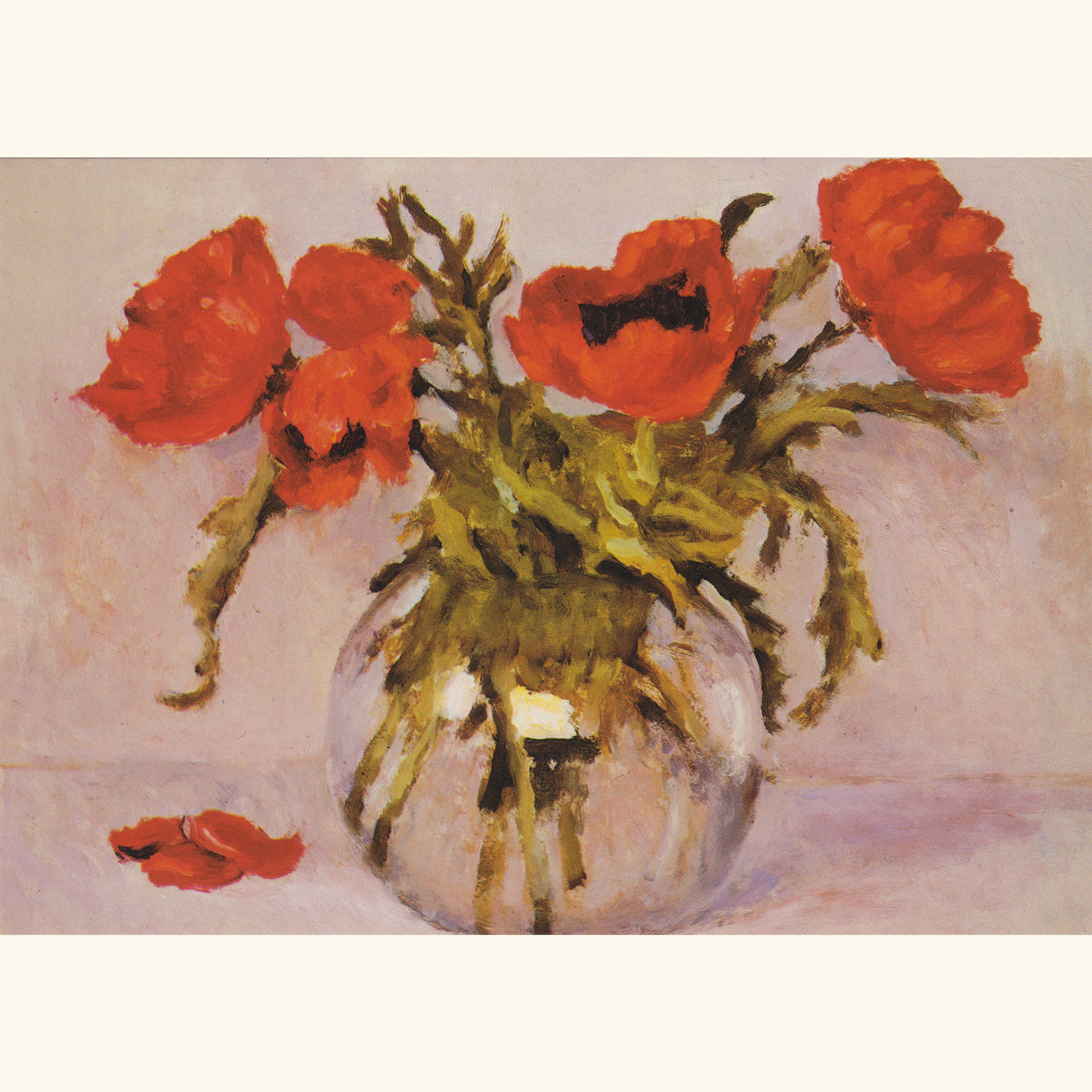 Alfred Wiegmann - Glasvase mit Mohnblumen, 1972 - Postkarte 631