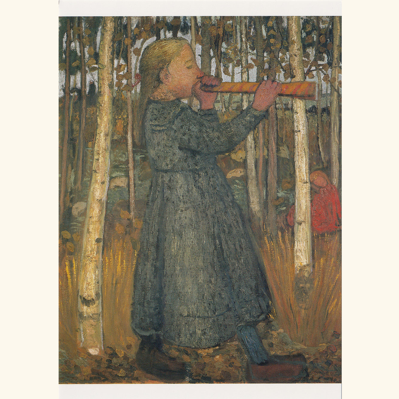 Paula Modersohn-Becker - Blasendes Mädchen im Birkenwald - Postkarte 70