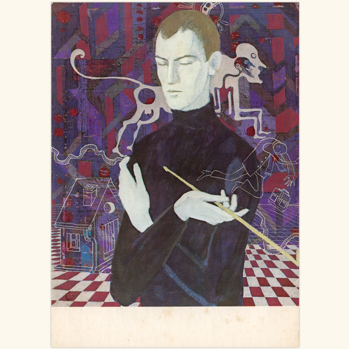 Joan Lazeanu - Portrait des Malers Hans Wühr - Postkarte 725