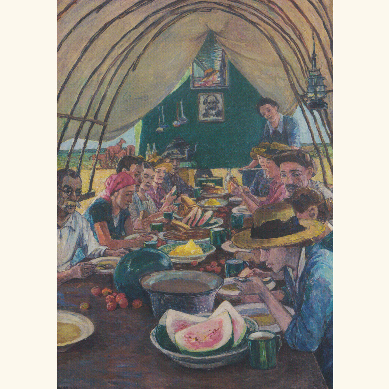 Heinrich Vogeler - Mittagspause der Drescher - Postkarte 756