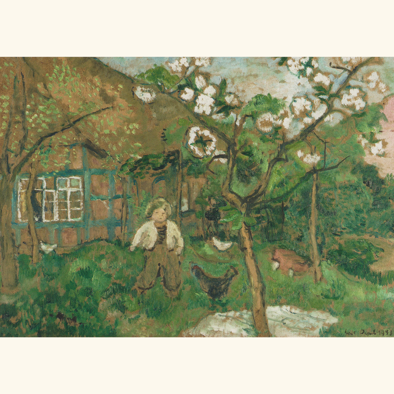 Lisel Oppel - Junge im Garten im Frühling - Postkarte 758