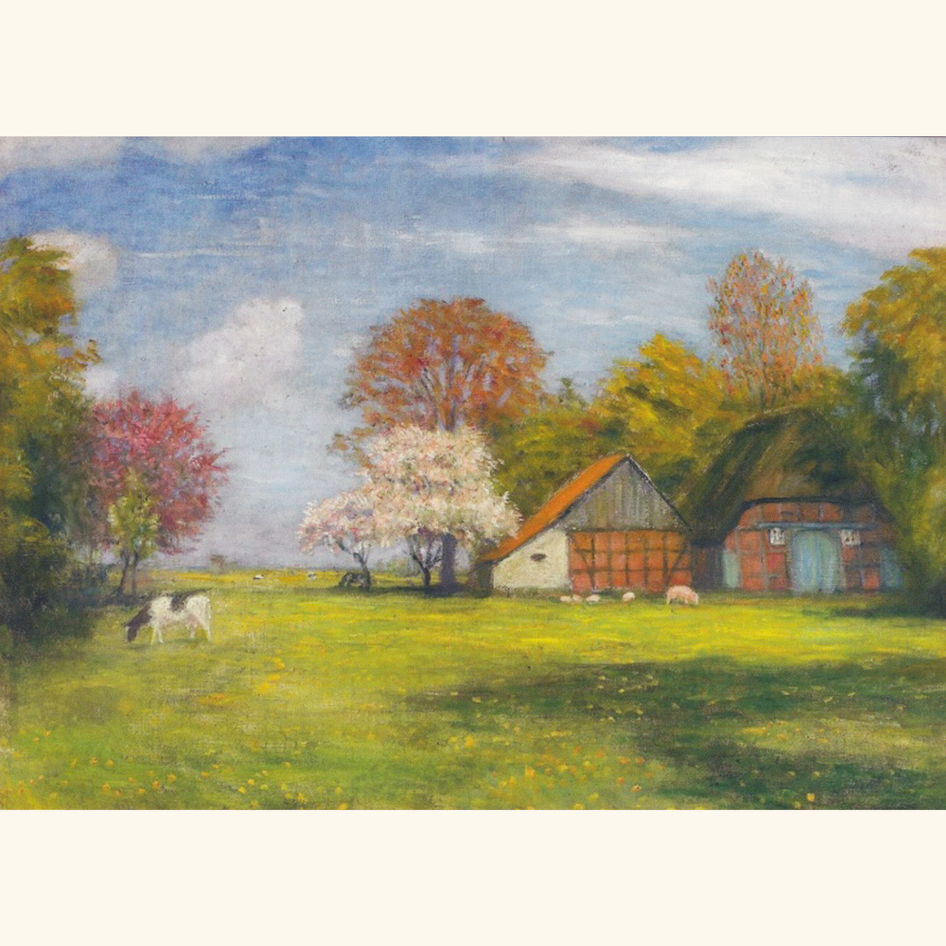 Otto Modersohn - Gehöft im Frühling - Postkarte 765
