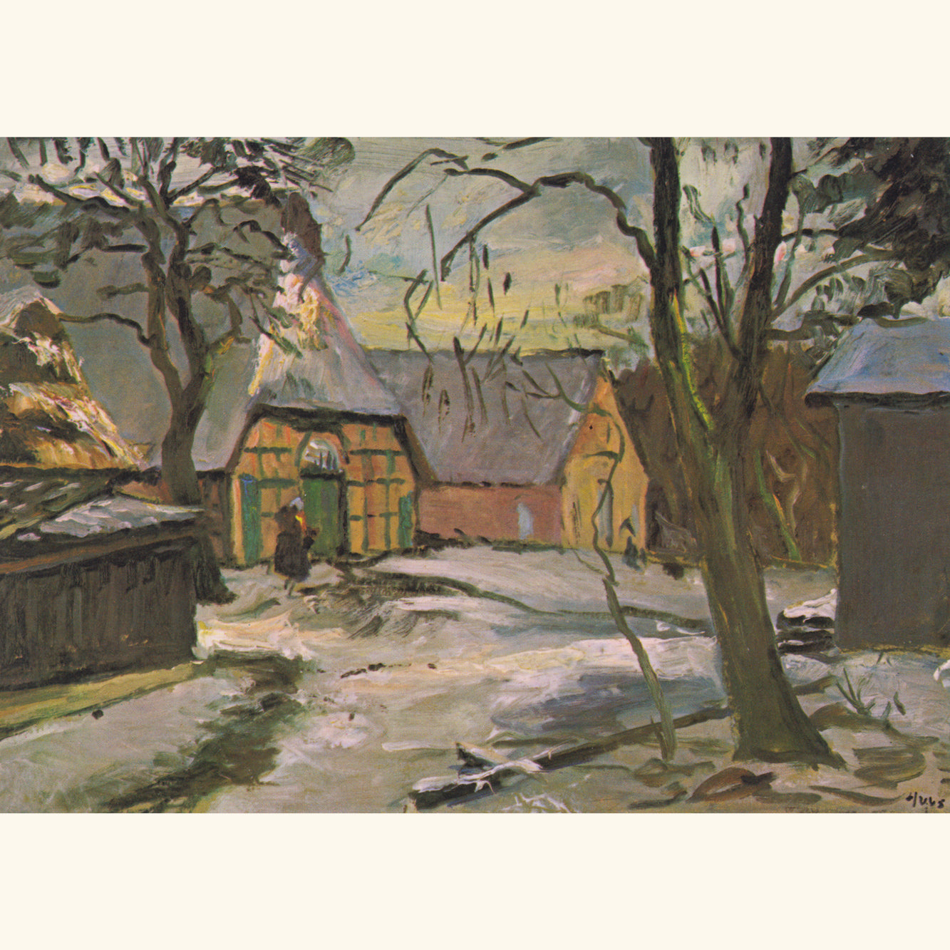 Bernhard Huys - Wintertag in Worpswede - Postkarte 87b