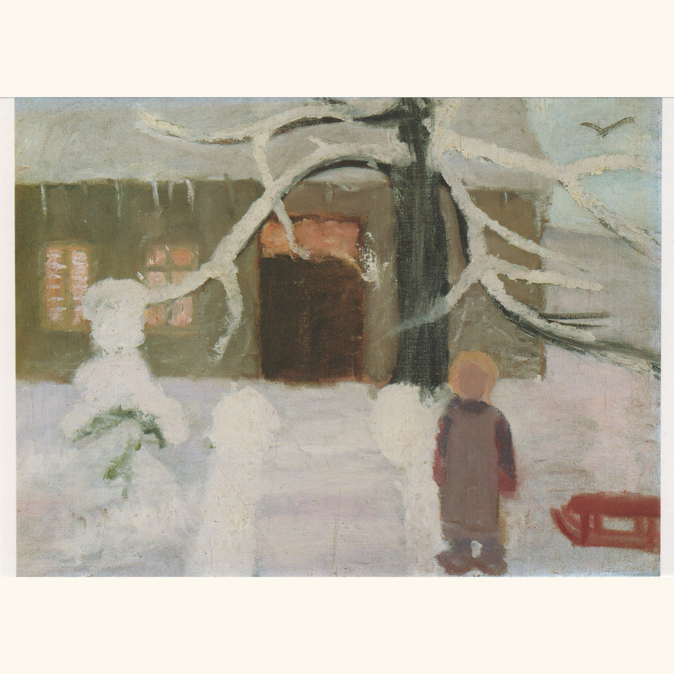 Paula Modersohn-Becker - Junge im Schnee, um 1905 - Postkarte 99b