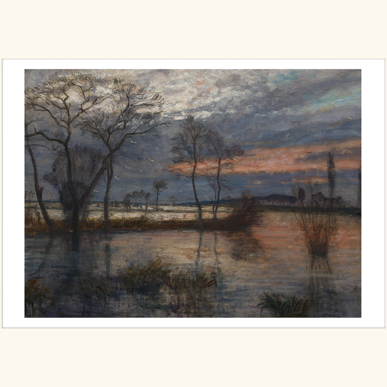 Otto Modersohn - Abend an der Wümme - gr. Klappkarte 11-110