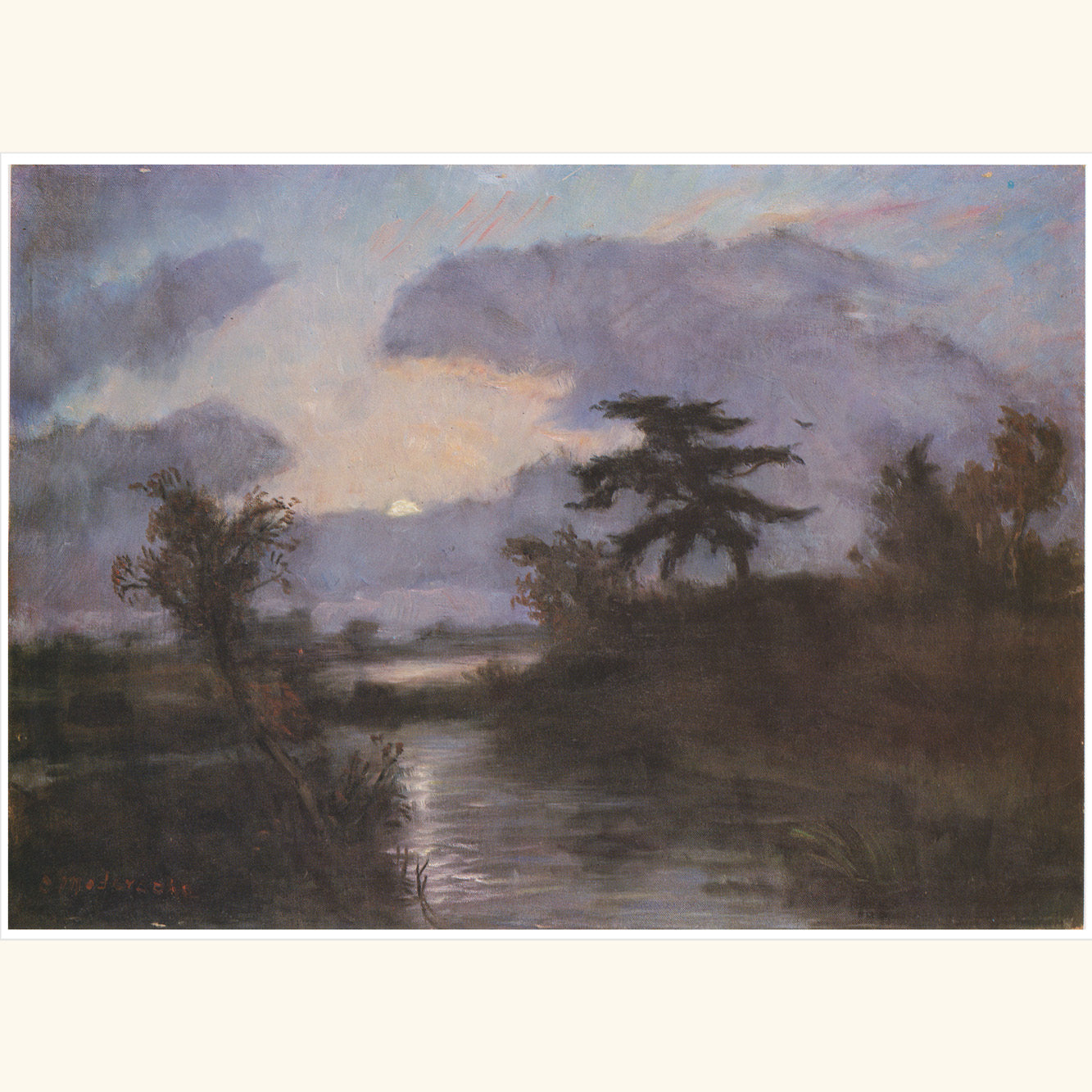 Otto Modersohn - Mondnacht im Teufelsmoor - kl.Druck 118