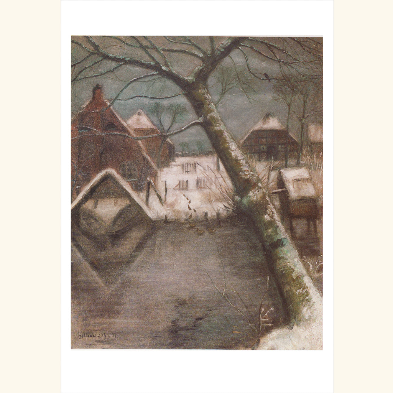 Otto Modersohn - Wümme im Winter - gr.Klappkarte 12-033