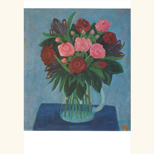 Johanna Eißler - Rosen und blaue Iris - gr.Klappkarte 12-039