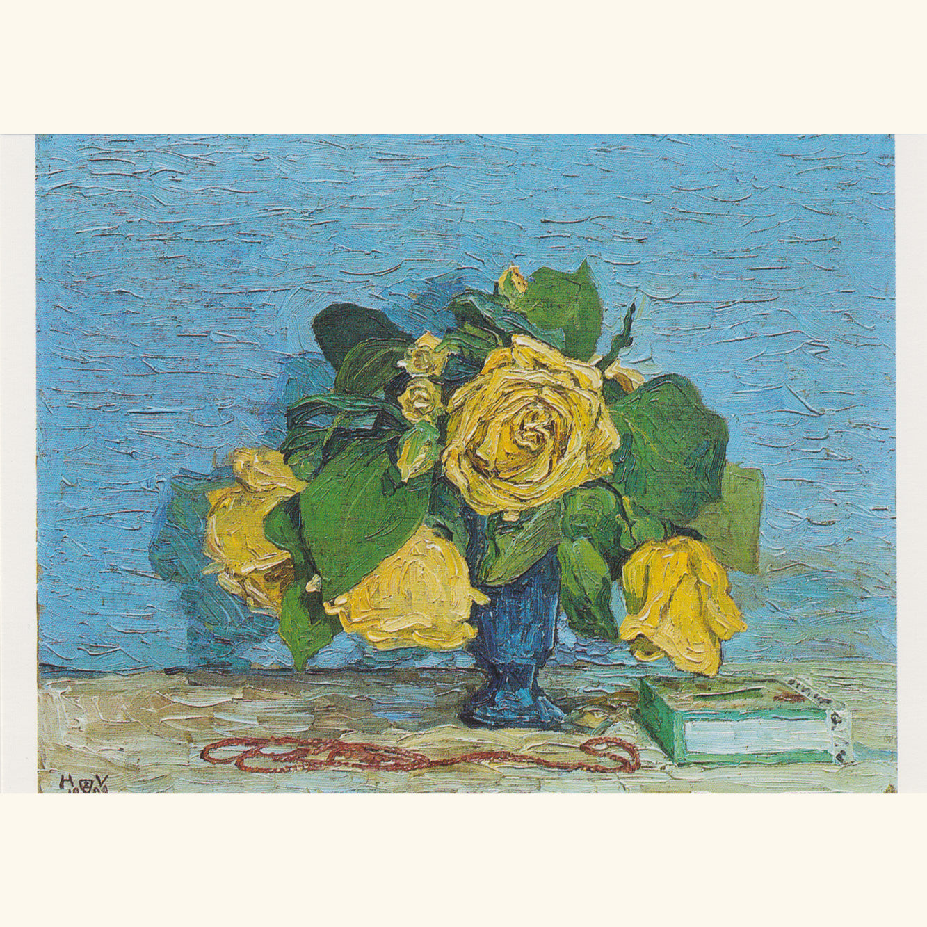 Heinrich Vogeler - Stillleben mit Teerosen - Postkarte 143