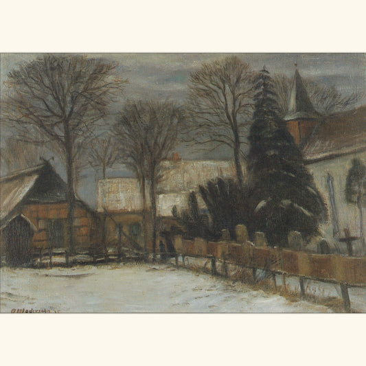 Otto Modersohn - Heimathaus mit Kirche - Postkarte 156