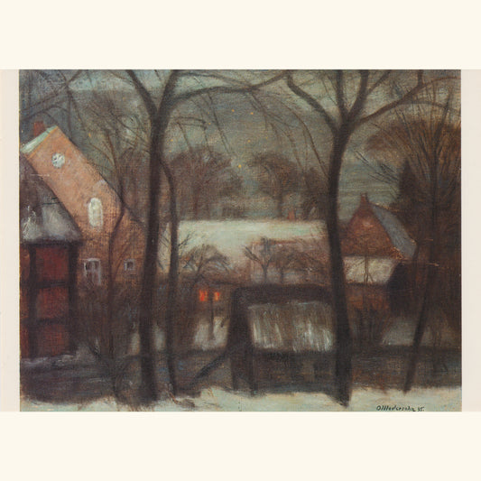 Otto Modersohn - Winterliche Mondnacht mit Entenhaus, 1935 - Postkarte 157