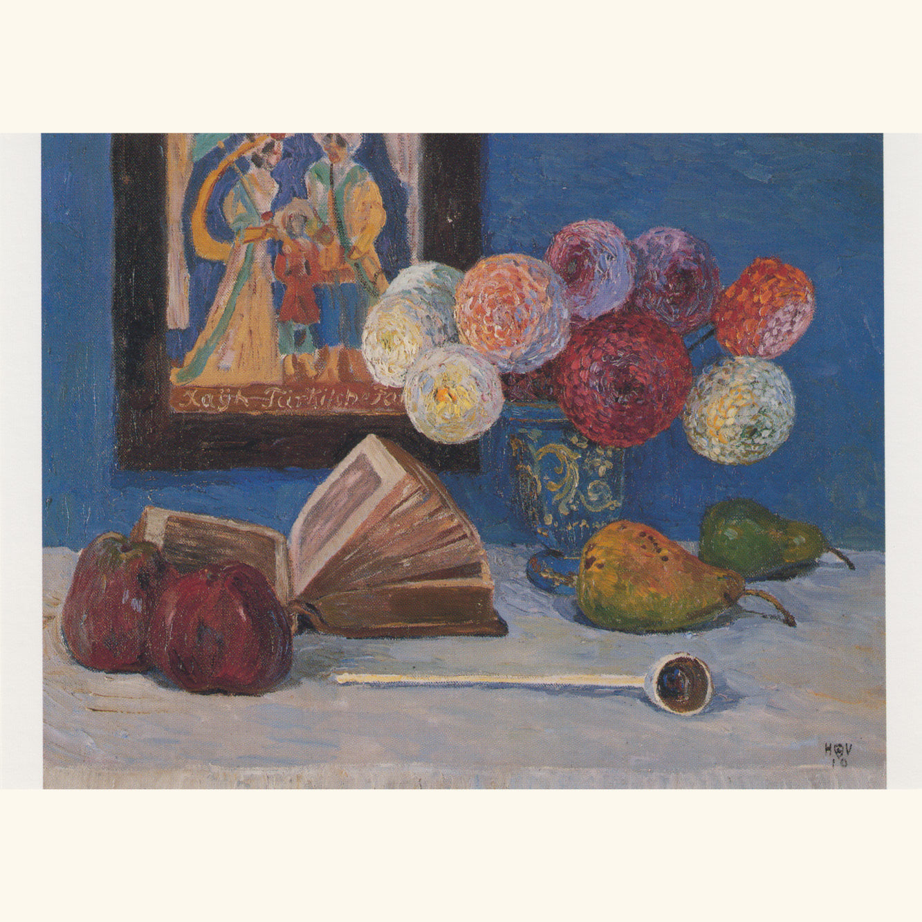 Heinrich Vogeler - Stilleben mit Blumen, Buch und Tabakpfeife - Postkarte 179