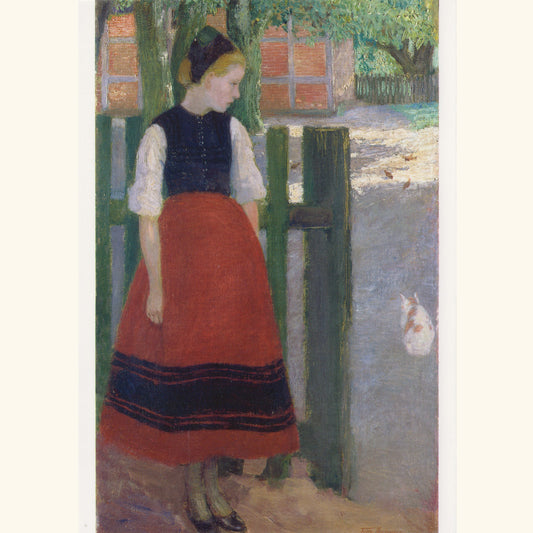 Fritz Mackensen - Mädchen am Gartenzaun - Postkarte 2