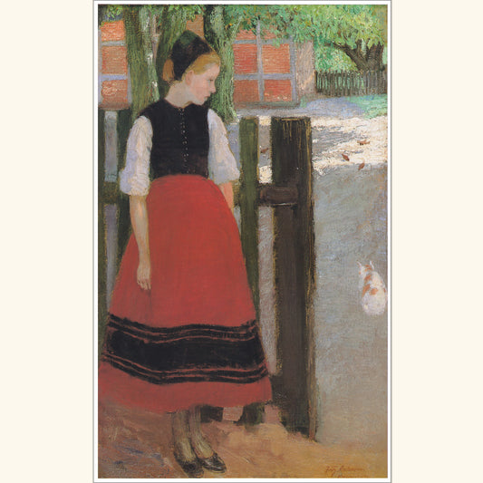 Fritz Mackensen - Mädchen am Gartenzaun - gr.Druck 204D
