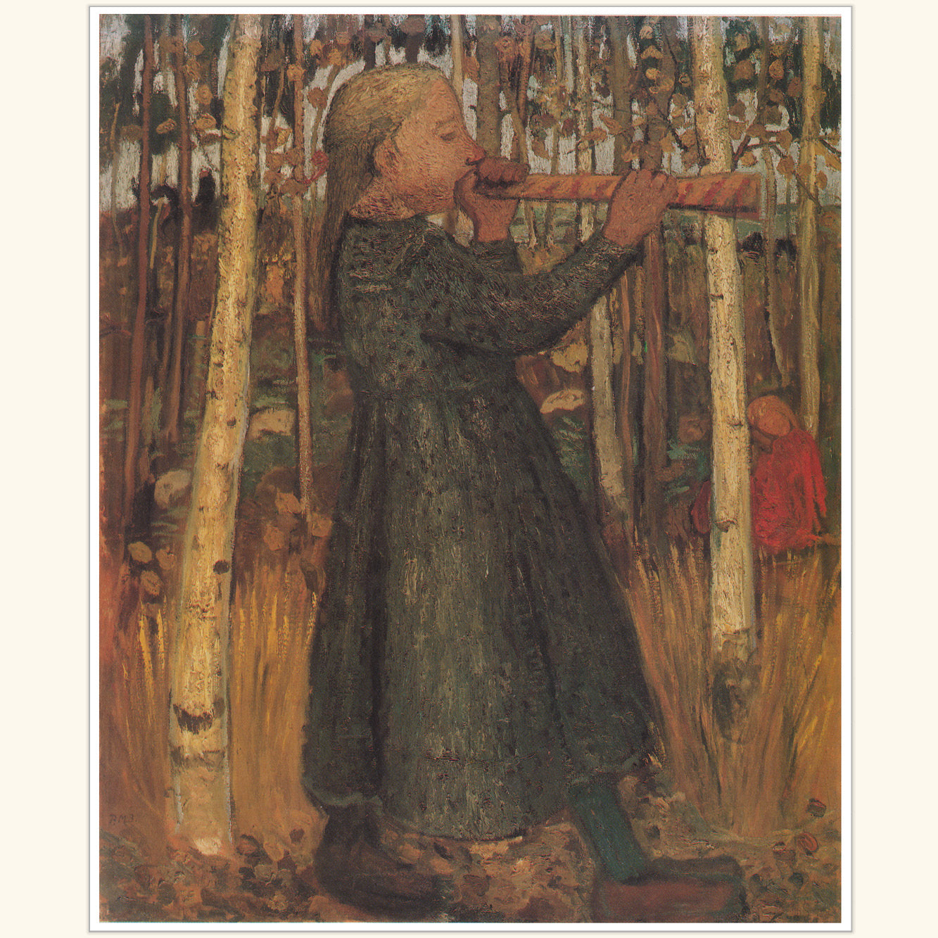 Paula Modersohn-Becker - Blasendes Mädchen im Birkenwald - gr.Druck 222D