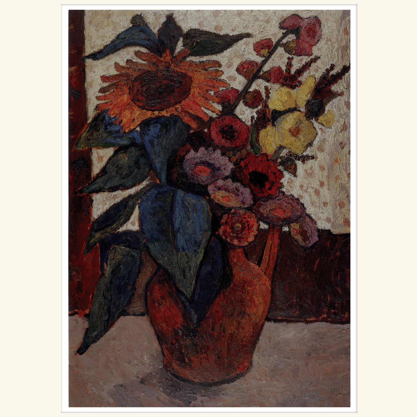 Paula Modersohn-Becker - Tonkrug mit Bauernblumen - kl. Druck 233