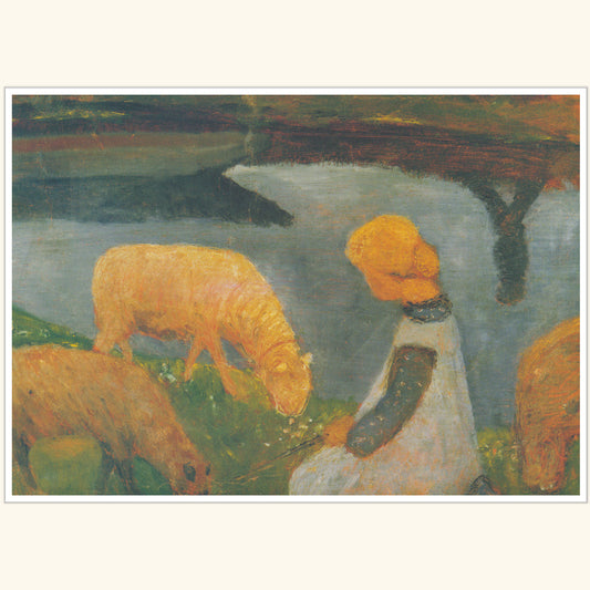 Paula Modersohn-Becker - Mädchen mit Schafen am Moorgraben - gr.Druck 247D