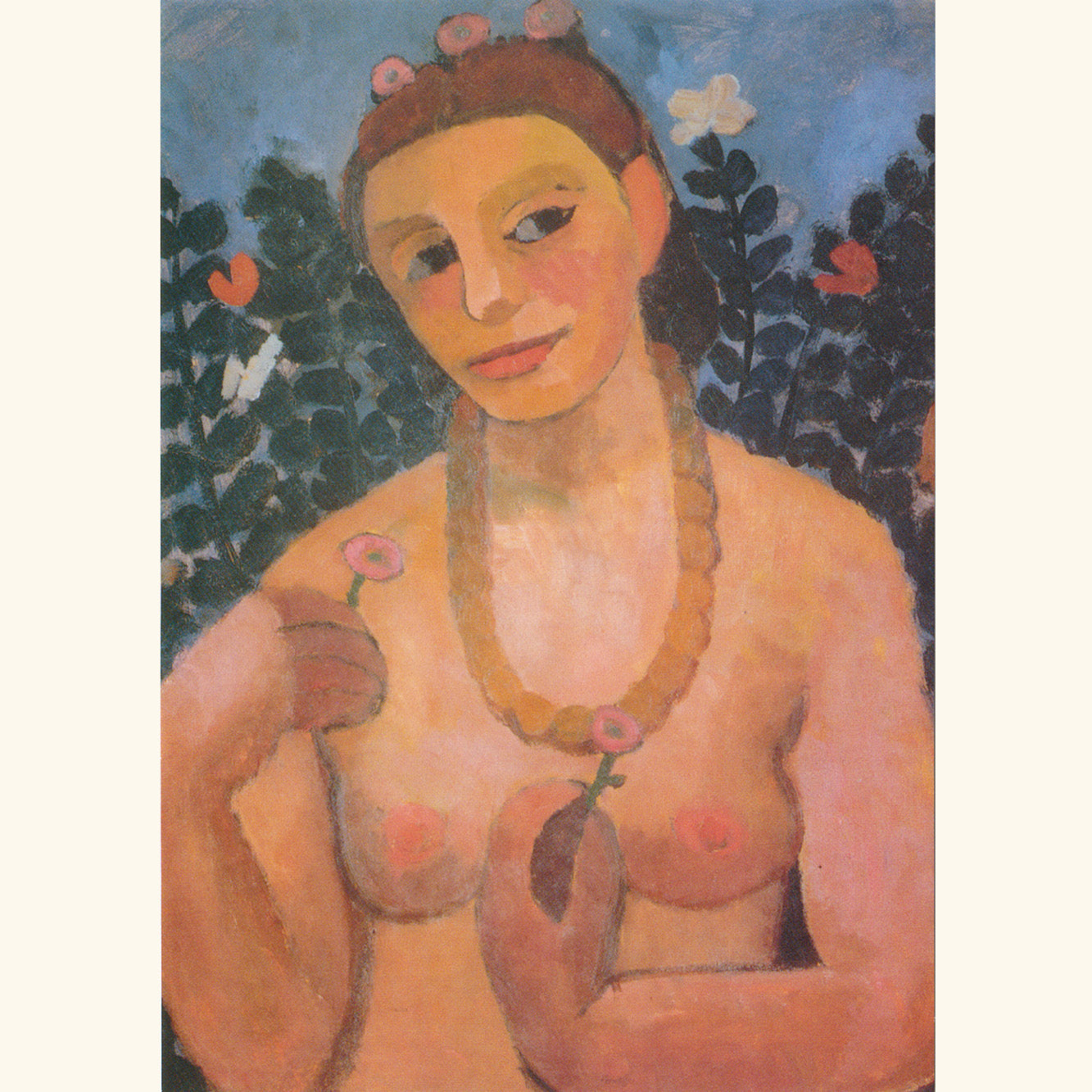 Paula Modersohn-Becker - Selbstbildnis mit Bernsteinkette - Postkarte 27