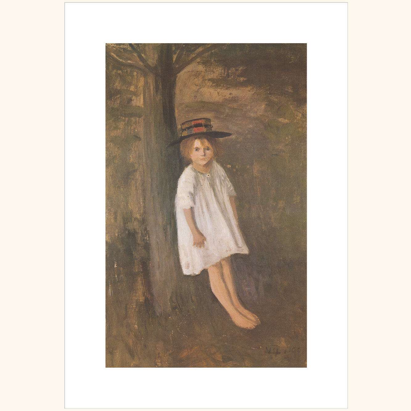 Otto Modersohn - Mädchen mit Hut - gr.Druck 274B