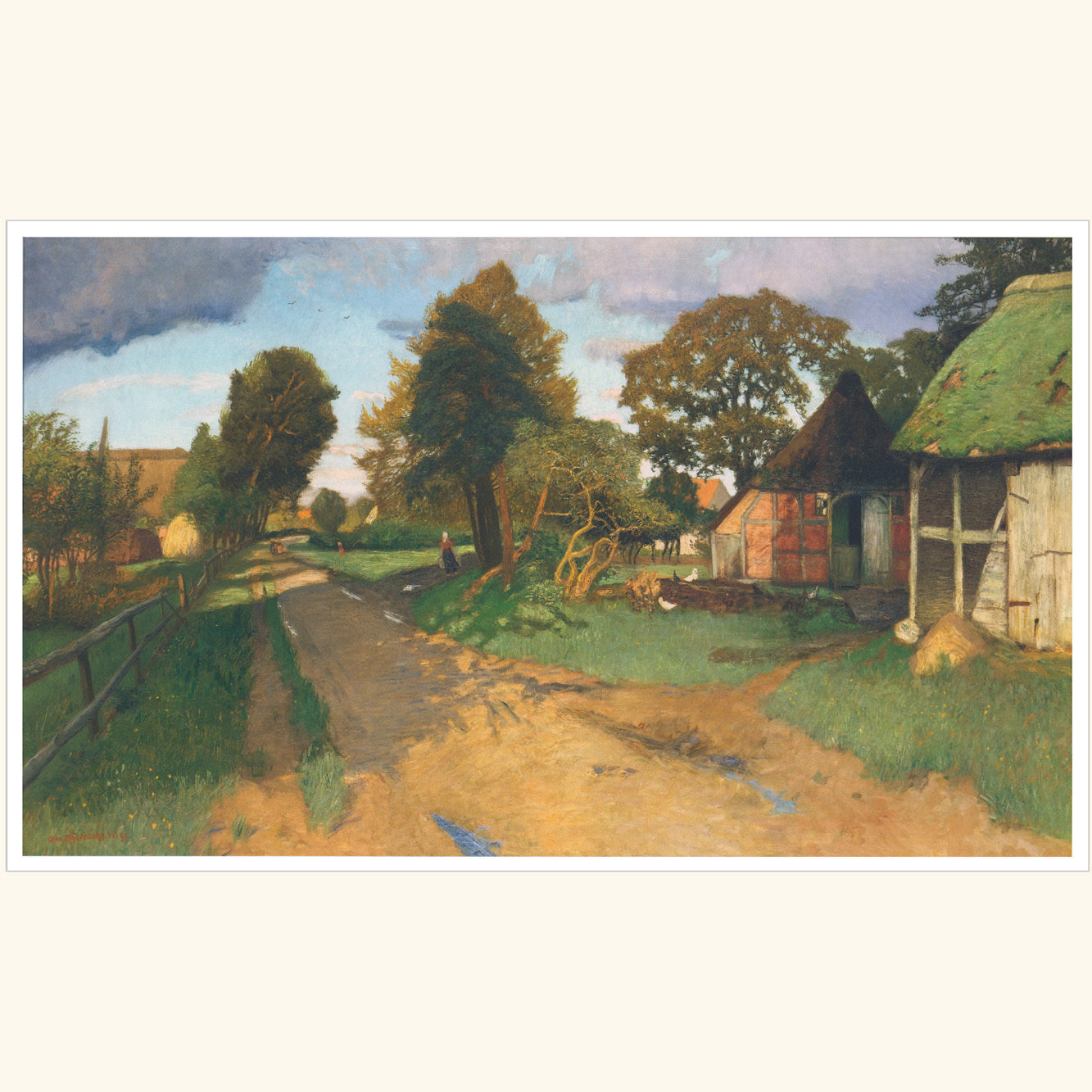 Otto Modersohn - Dorfstraße in Worpswede - gr.Druck 285A