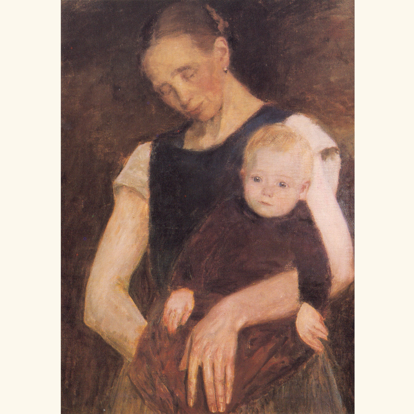 Fritz Mackensen - Müde Moorbauerin mit Kind - Postkarte 3