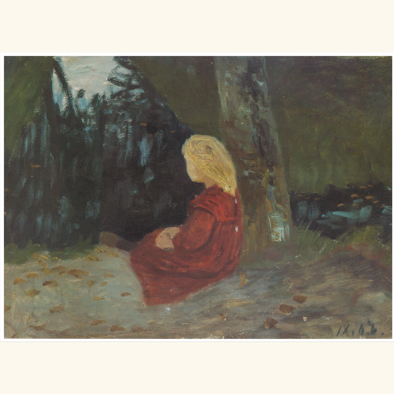 Otto Modersohn - Mädchen am Moorkanal - kl.Druck 441