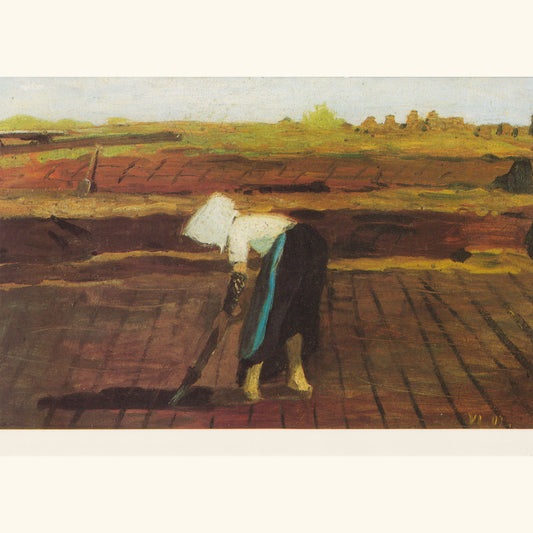Otto Modersohn - Frau beim Torfmachen, um 1895 - Postkarte 526b