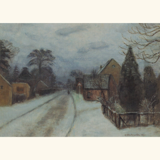 Otto Modersohn - Fischerhuder Dorfstraße im  Winter, 1935 - Postkarte 533