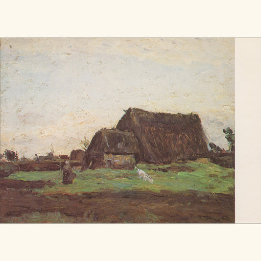 Otto Modersohn - Moorkate mit Bäuerin und Ziege - Postkarte 534