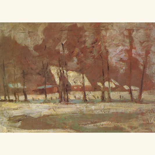 Else Pauls - Gehöft im Schnee, um 1950 - Postkarte 535