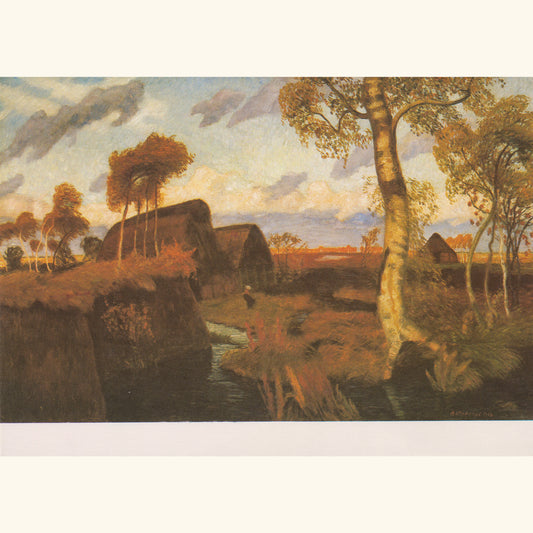 Otto Modersohn  - Moor, Katen und Birken - Postkarte 53b