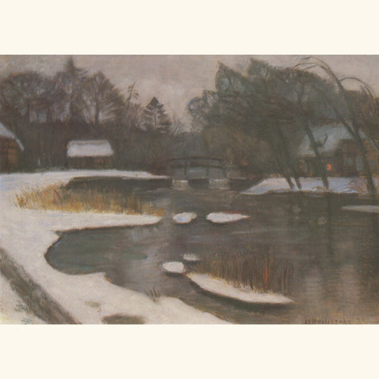Otto Modersohn - Winter an der Schleuse - Postkarte 560