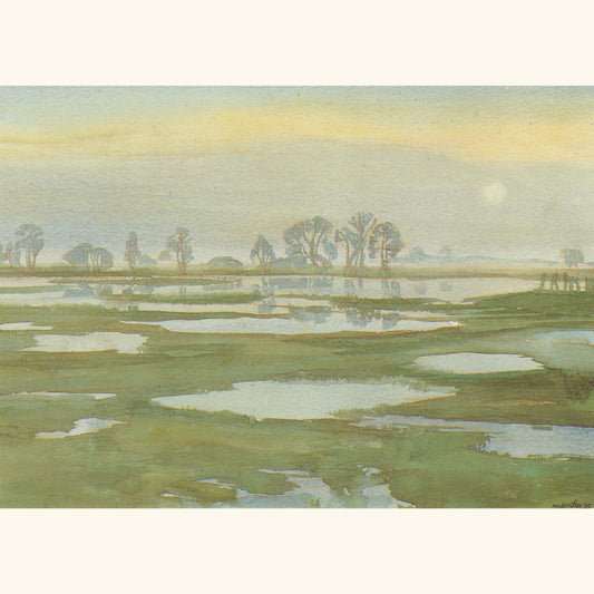 Christian Modersohn - Überschwemmte Wiesen, 1975 - Postkarte 593b