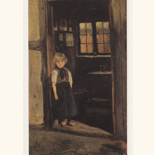 Otto Modersohn - Mädchen im Türrahmen, 1888 - Postkarte 599