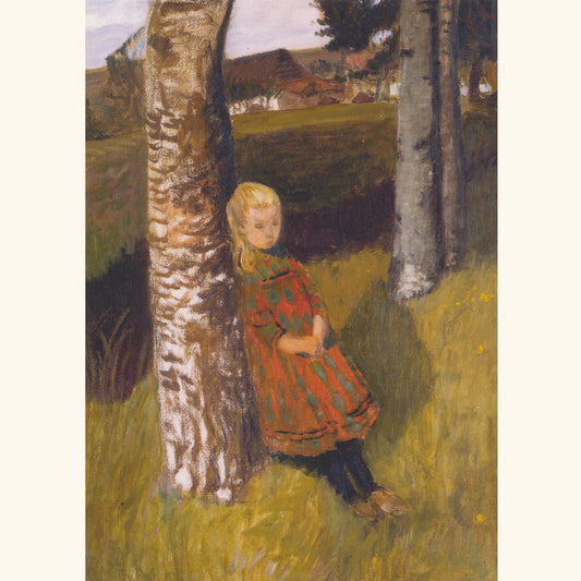 Otto Modersohn - Mädchen am Birkenstamm - Postkarte 601