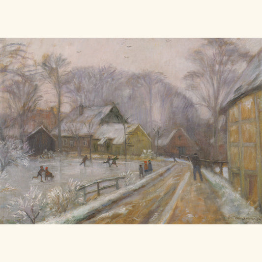 Otto Modersohn - Eisvergnügen in der Bredenau - Postkarte 643