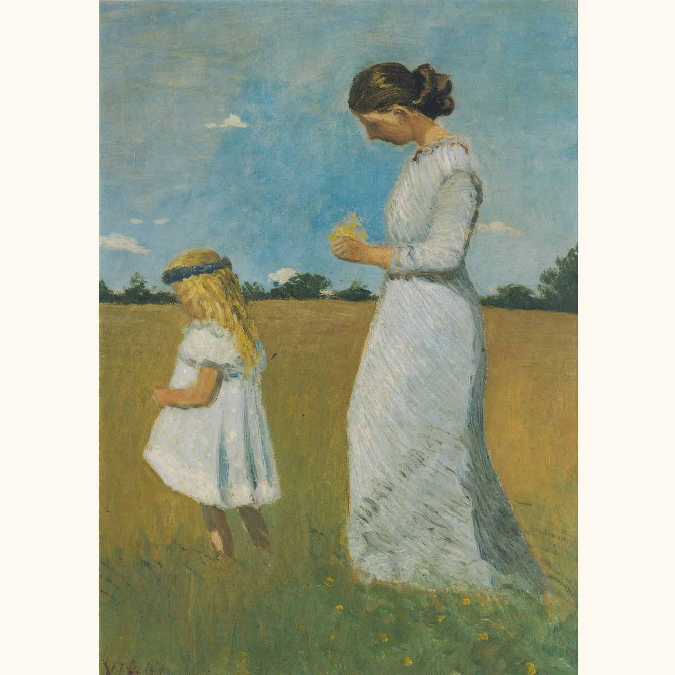 Otto Modersohn - Paula mit Elsbeth - Postkarte 655